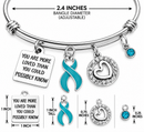 Teal Awareness Ribbon Bracelet, You Are More Loved Gift, Ovarian Cancer Support, Anxiety PCOS Endometriosis Survivor Jewelry