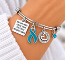 Teal Awareness Ribbon Bracelet, You Are More Loved Gift, Ovarian Cancer Support, Anxiety PCOS Endometriosis Survivor Jewelry