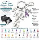 Choose Your Awareness Ribbon Color Faith Keychain – Cancer Survivor, Warrior & Chronic Illness Gift