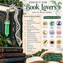 Dragon Crystal Bookmark, Fantasy Book Lover Gift, Choose Your Crystal, Fourth Wing Reader Gift, Romantasy BookTok Gift, Silver Dragon Bookmark