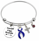 Choose Your Awareness Ribbon Bracelet – Any Ribbon Color, Faith Over Fear Cancer Survivor Gift