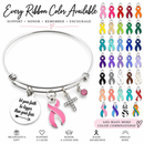 Choose Your Awareness Ribbon Bracelet – Any Ribbon Color, Faith Over Fear Cancer Survivor Gift