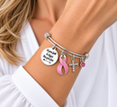 Pink Ribbon Breast Cancer Awareness Bracelet – Faith Over Fear Christian Cancer Survivor Gift