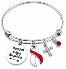 Red & White Awareness Ribbon Faith Bracelet – “Let Your Faith Be Bigger Than Your Fear”