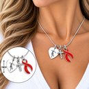 Choose Your Awareness Ribbon Color Faith Necklace – Custom Cause Ribbon Jewelry with Cross Charm, Survivor & Support Gift