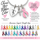 Choose Your Awareness Ribbon Color Faith Necklace – Custom Cause Ribbon Jewelry with Cross Charm, Survivor & Support Gift