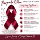 Burgundy Awareness Ribbon Clear Quartz Crystal Necklace – Healing Crystal Jewelry, Multiple Myeloma, Sickle Cell, Brain Aneurysm & Chronic Illness Support Gift