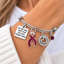 Burgundy Awareness Ribbon Bracelet – “You Are More Loved” Multiple Myeloma Gift, Cancer Survivor & Encouragement Jewelry