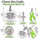 Lime Green Awareness Ribbon Faith Necklace – Philippians 4:13 Christian Necklace, Lymphoma & Lyme Disease Support Gift