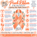 Peach Ribbon Survivor Necklace – Uterine & Endometrial Cancer Awareness Jewelry – Cancer Survivor Gift
