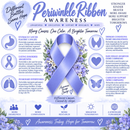 Periwinkle Awareness Ribbon Clear Quartz Crystal Necklace – Stomach Cancer, Esophageal Cancer & Eating Disorder Awareness Gift