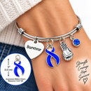 Periwinkle Ribbon Survivor Bracelet – Stomach Cancer & Gastric Cancer Survivor Gift, Awareness Boxing Glove Bracelet