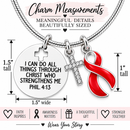 Red Awareness Ribbon Faith Necklace – Philippians 4:13 Heart Disease Stroke HIV AIDS Blood Cancer Christian Encouragement Gift