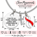 Red & White Awareness Ribbon Faith Necklace – Head & Neck Cancer, Oral Cancer, Aplastic Anemia Gift – Philippians 4:13 Jewelry