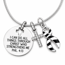 Zebra Awareness Ribbon Faith Necklace – Rare Disease, Ehlers-Danlos EDS & Neuroendocrine Cancer Gift – Philippians 4:13