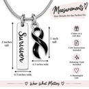 Black Awareness Ribbon Survivor Necklace – Melanoma Survivor, Skin Cancer, Mourning & Grief Awareness Gift