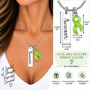 Lime Green Awareness Ribbon Survivor Necklace – Lymphoma, Lyme Disease & Chronic Illness Survivor Gift