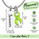 Lime Green Awareness Ribbon Survivor Necklace – Lymphoma, Lyme Disease & Chronic Illness Survivor Gift