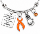 Orange Ribbon Leukemia & Multiple Sclerosis Awareness Bracelet – BADASS Cancer Fighter & MS Warrior Gift with Boxing Glove