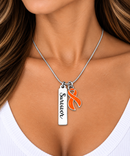 Orange Awareness Ribbon Survivor Necklace – Leukemia, Kidney Cancer & Multiple Sclerosis Survivor Gift