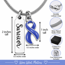 Periwinkle Awareness Ribbon Survivor Necklace – Stomach Cancer Survivor Gift, Gastric Cancer & Esophageal Cancer Awareness Jewelry