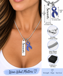 Periwinkle Awareness Ribbon Survivor Necklace – Stomach Cancer Survivor Gift, Gastric Cancer & Esophageal Cancer Awareness Jewelry