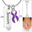 Purple Ribbon Survivor Necklace – Cancer Survivor Gift, Lupus, Pancreatic Cancer, Epilepsy & Alzheimer’s Awareness Jewelry