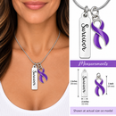 Purple Ribbon Survivor Necklace – Cancer Survivor Gift, Lupus, Pancreatic Cancer, Epilepsy & Alzheimer’s Awareness Jewelry