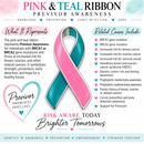 Pink & Teal Previvor Awareness Necklace – BRCA1 BRCA2 Faith Jewelry, Philippians 4:13 Christian Cancer Risk Gift