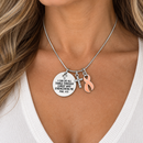 Peach Awareness Ribbon Faith Necklace – Philippians 4:13 Uterine & Endometrial Cancer Jewelry, Christian Encouragement Gift