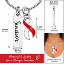 Red & White Ribbon Survivor Necklace – Head & Neck Cancer, Oral Cancer, Aplastic Anemia & DVT Awareness Gift