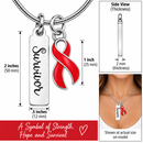 Red Ribbon Survivor Necklace – HIV/AIDS Awareness, Heart Disease & Stroke Survivor Jewelry Gift