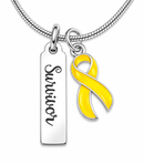 Yellow Ribbon Survivor Necklace – Bladder Cancer & Endometriosis Awareness Jewelry, Survivor Gift, Strength & Hope Necklace