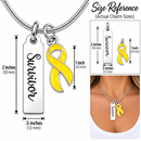 Yellow Ribbon Survivor Necklace – Bladder Cancer & Endometriosis Awareness Jewelry, Survivor Gift, Strength & Hope Necklace