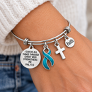 Choose Your Awareness Ribbon Faith Bracelet – Every Ribbon Color Available, Philippians 4:13 Christian Survivor & Cancer Gift