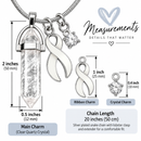 White Awareness Ribbon Clear Quartz Crystal Necklace – Lung Cancer Survivor Gift, Healing Crystal Jewelry, Cancer Support Gift