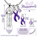 Purple Awareness Ribbon Clear Quartz Crystal Necklace – Pancreatic Cancer, Lupus, Fibromyalgia, Epilepsy & Alzheimer’s Awareness Gift