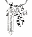 Zebra Awareness Ribbon Clear Quartz Crystal Necklace – Rare Disease, Ehlers-Danlos EDS, Neuroendocrine Cancer & Spoonie Gift