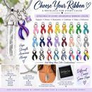 Choose Your Awareness Ribbon Clear Quartz Crystal Necklace – Every Ribbon Color Available, Survivor, Cancer, Chronic Illness & Cause Jewelr