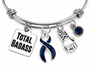 Black Awareness Ribbon Total Badass Bracelet – Melanoma Survivor, Cancer Fighter, Mourning & Memorial Gift, Boxing Glove Jewelry