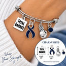 Black Awareness Ribbon Total Badass Bracelet – Melanoma Survivor, Cancer Fighter, Mourning & Memorial Gift, Boxing Glove Jewelry