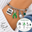 Green Awareness Ribbon Total Badass Bracelet – Mental Health, Kidney Disease, Organ Donation, TBI Survivor & Fighter Gift