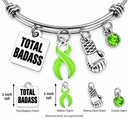 Lime Green Awareness Ribbon Total Badass Bracelet – Lymphoma, Lyme Disease, Muscular Dystrophy & Chronic Illness Fighter Gift