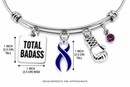 Violet Ribbon Total Badass Boxing Glove Survivor Bracelet – Hodgkin’s Lymphoma & Testicular Cancer Awareness Jewelry