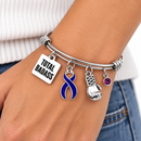 Violet Ribbon Total Badass Boxing Glove Survivor Bracelet – Hodgkin’s Lymphoma & Testicular Cancer Awareness Jewelry