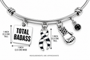 Zebra Ribbon Total Badass Fighter Bracelet – Rare Disease Awareness & Survivor Gift