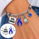Periwinkle Awareness Ribbon Bracelet – Total Badass Stomach Cancer Survivor Bracelet – Esophageal Cancer & Eating Disorder Awareness Gift