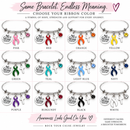 She Is Strong Awareness Ribbon Bracelet – Proverbs 31:25 Christian Survivor Gift – Choose Any Ribbon Color – Cancer, Chronic Illness & Support Jewelry
