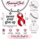 Never Ever Give Up Red Awareness Ribbon Necklace – HIV/AIDS, Heart Disease & Stroke Awareness Gift