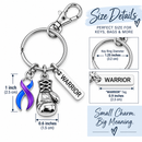 Rheumatoid Arthritis Awareness Keychain, Blue and Purple Ribbon Warrior Gift, Boxing Glove Key Ring, RA Support Gift for Fighter Survivor